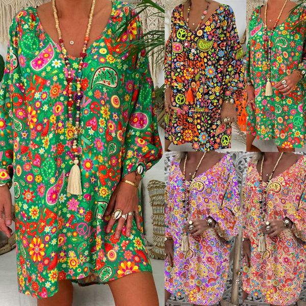 plus size summer women dress boho floral long sleeve dress holiday beach ladies print #f, Black;gray
plus size summer women dress boho floral long sleeve dress holiday beach ladies print #f, Black;gray