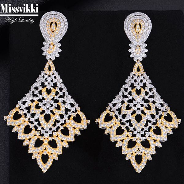 missvikki new noble dubai style exclusive hollow earring for women wedding party full mirco cubic zircon pendant earrings, Silver
missvikki new noble dubai style exclusive hollow earring for women wedding party full mirco cubic zircon pendant earrings, Silver