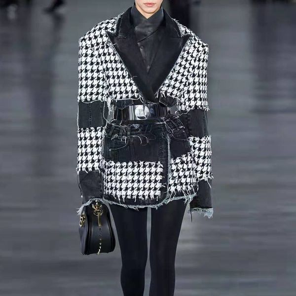 new women wool blend coat long sleeve turn down collar belt plaid woolen jacket female fashion autum winter coats, Black
new women wool blend coat long sleeve turn down collar belt plaid woolen jacket female fashion autum winter coats, Black