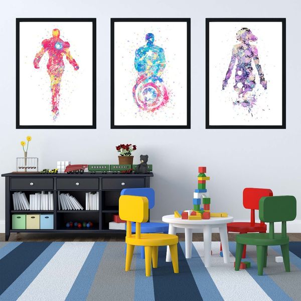 watercolor superhero war nordic children's room home decor painting canvas painting k204
watercolor superhero war nordic children's room home decor painting canvas painting k204