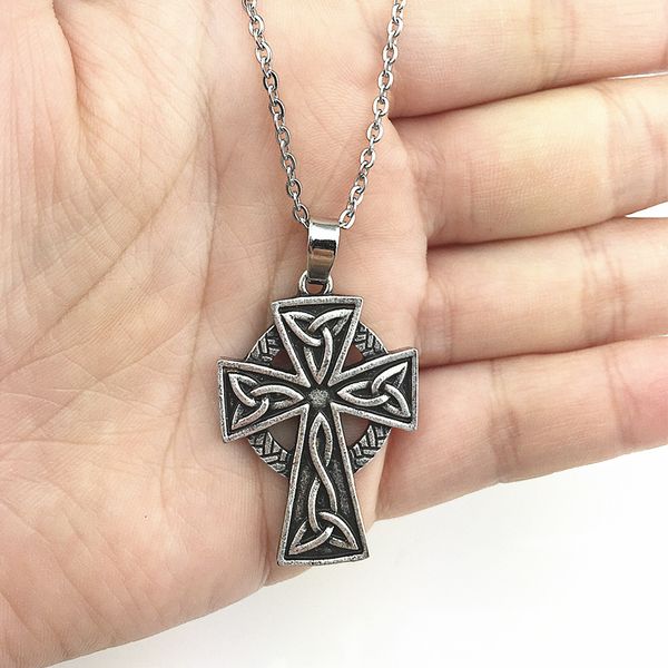 1pc irish celtics pendant necklace religious necklace irish cross jewelry, Black
1pc irish celtics pendant necklace religious necklace irish cross jewelry, Black
