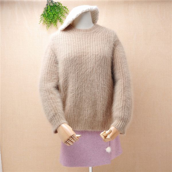 ladies women thick needles warm mink cashmere short style loose pullover angora fur knitted winter jumper sweater pull, White;black
ladies women thick needles warm mink cashmere short style loose pullover angora fur knitted winter jumper sweater pull, White;black