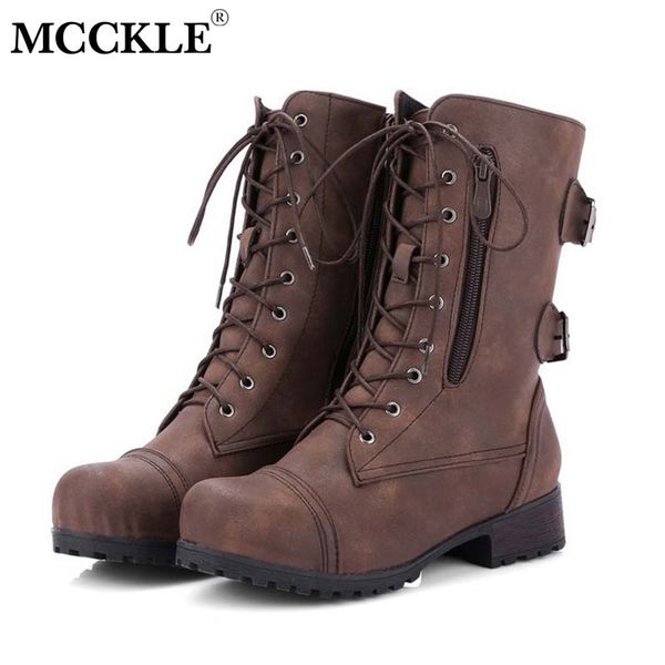 mcckle winter women's mid calf boots buckle lace up women low heel ladies zipper shoes woman female work boots plus size, Black
mcckle winter women's mid calf boots buckle lace up women low heel ladies zipper shoes woman female work boots plus size, Black