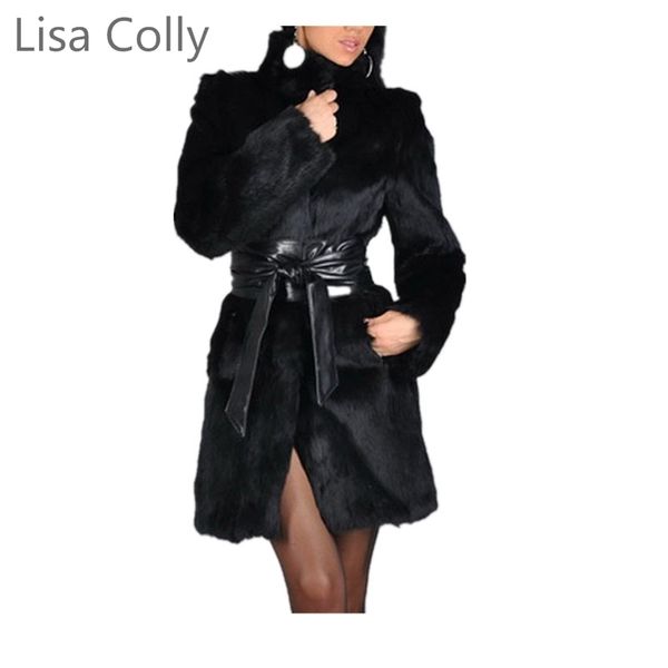 new style women stylish slim winter faux fur coat plus size solid fur collar women charming outerwear, Black
new style women stylish slim winter faux fur coat plus size solid fur collar women charming outerwear, Black