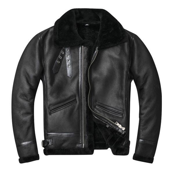 seveyfan 2020 men genuine leather jacket sheep fur shearling coat flight-pilot leather jacket motorcycle biker r3390, Black
seveyfan 2020 men genuine leather jacket sheep fur shearling coat flight-pilot leather jacket motorcycle biker r3390, Black