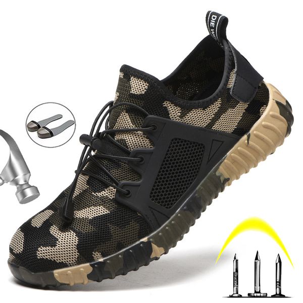 large size steel head cap work boots shoes male camouflage anti-smash injury puncture safety shoes breathable lightweight, Black
large size steel head cap work boots shoes male camouflage anti-smash injury puncture safety shoes breathable lightweight, Black