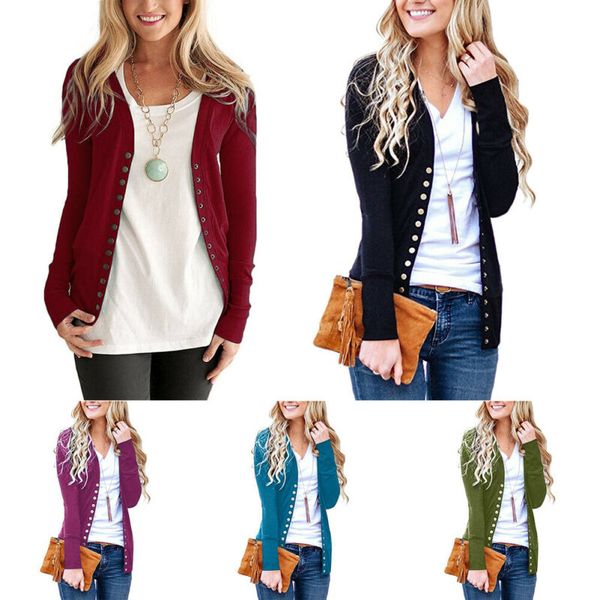 women casual loose long sleeve knitted jackets cardigan outwear coat jacket v-neck button cardigan, Black;brown
women casual loose long sleeve knitted jackets cardigan outwear coat jacket v-neck button cardigan, Black;brown