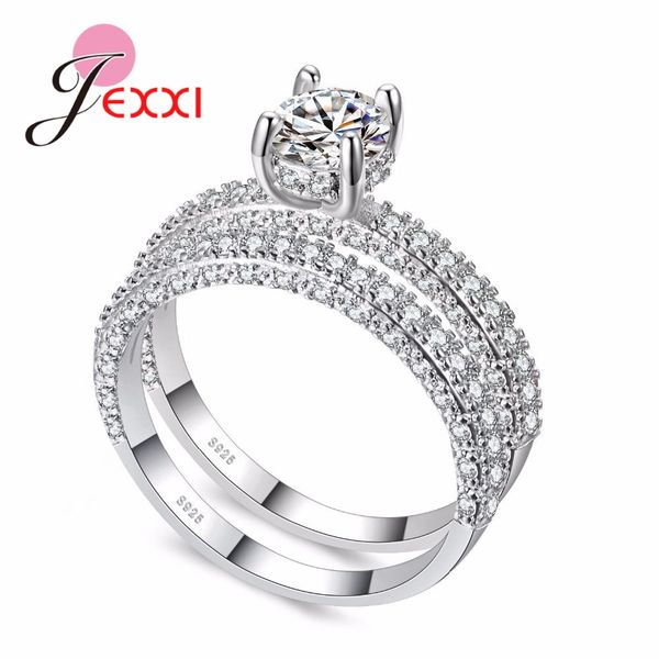 2 pcs women men 925 sterliong silver bridal rings sets sparkling rhinestone setting engagement wedding accessories, Slivery;golden
2 pcs women men 925 sterliong silver bridal rings sets sparkling rhinestone setting engagement wedding accessories, Slivery;golden