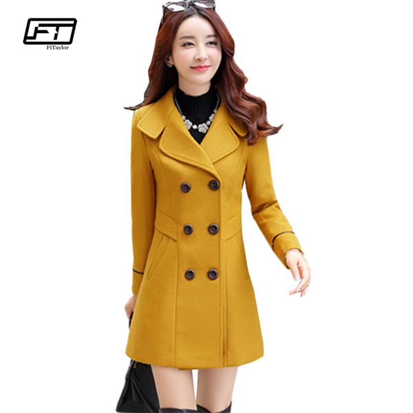 fitaylor new autumn winter women wool blend warm long coat plus size female slim fit lapel woolen overcoat cashmere outerwear, Black
fitaylor new autumn winter women wool blend warm long coat plus size female slim fit lapel woolen overcoat cashmere outerwear, Black