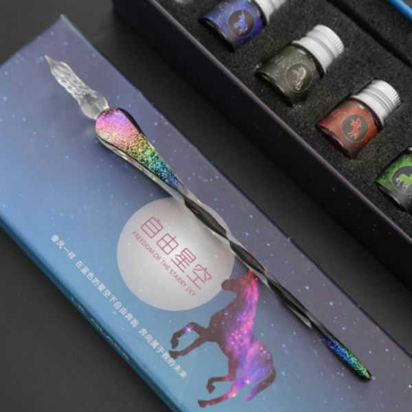 jugal creative starry sky glass pen gold ink pen glass dip for writing fountain set gift box art supplies
jugal creative starry sky glass pen gold ink pen glass dip for writing fountain set gift box art supplies