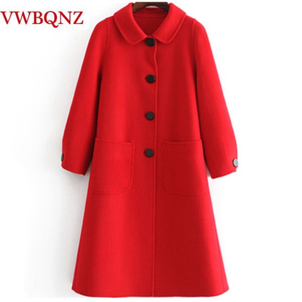 2018 winter women doll collar double cashmere wool coat warm outerwear fashion brand loose long coat casual female wool jackets, Black
2018 winter women doll collar double cashmere wool coat warm outerwear fashion brand loose long coat casual female wool jackets, Black