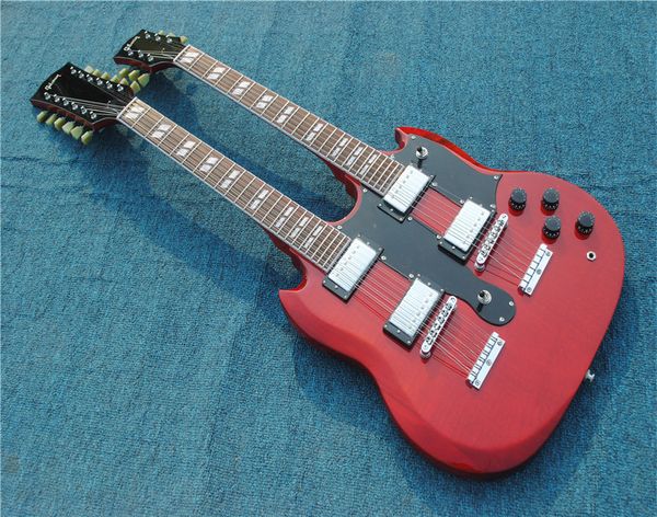 factory custom double neck wine red electric guitar,black pickguard,rosewood fretboard,offer customized
factory custom double neck wine red electric guitar,black pickguard,rosewood fretboard,offer customized