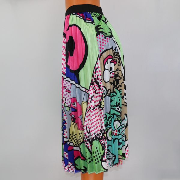 2019 new pleated skirt printed cartoon big swing skirt women midi skirts elastic waist a line long for lady' rok, Black
2019 new pleated skirt printed cartoon big swing skirt women midi skirts elastic waist a line long for lady' rok, Black
