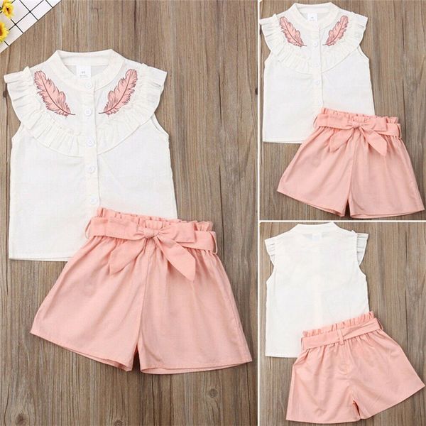 ins baby girls clothing set ruffled blouse t-shirt + bowknot shorts two piece suits girl leaf tshirts summer set tracksuits e3301, White
ins baby girls clothing set ruffled blouse t-shirt + bowknot shorts two piece suits girl leaf tshirts summer set tracksuits e3301, White
