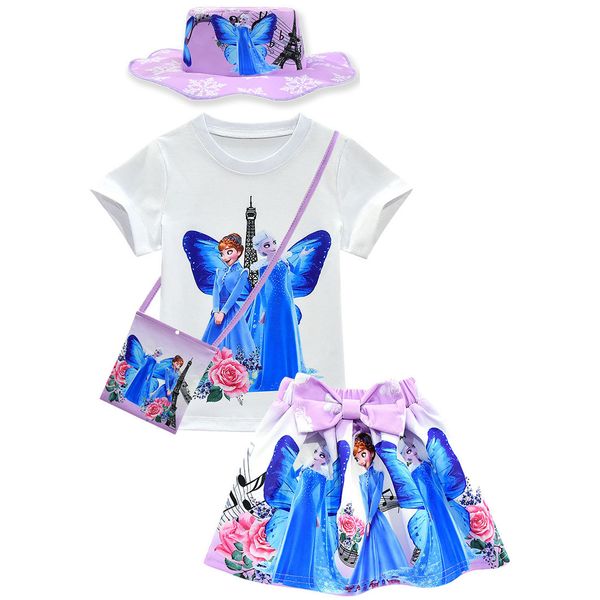 summer girls clothes elsa anna pattern two piece set t-shirt and skirt children clothing kids clothes princess girls outfits, White
summer girls clothes elsa anna pattern two piece set t-shirt and skirt children clothing kids clothes princess girls outfits, White