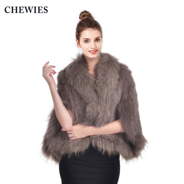 chewies real fur poncho for women fashion natural knitted fur shawl with raccoon collar 2018 new arrival 2.24, Black
chewies real fur poncho for women fashion natural knitted fur shawl with raccoon collar 2018 new arrival 2.24, Black