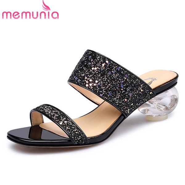 memunia 2020 new arrive women sandals sequin crystal 4.5cm strange heel casual shoes elegant simple summer sandals ladies, Black
memunia 2020 new arrive women sandals sequin crystal 4.5cm strange heel casual shoes elegant simple summer sandals ladies, Black
