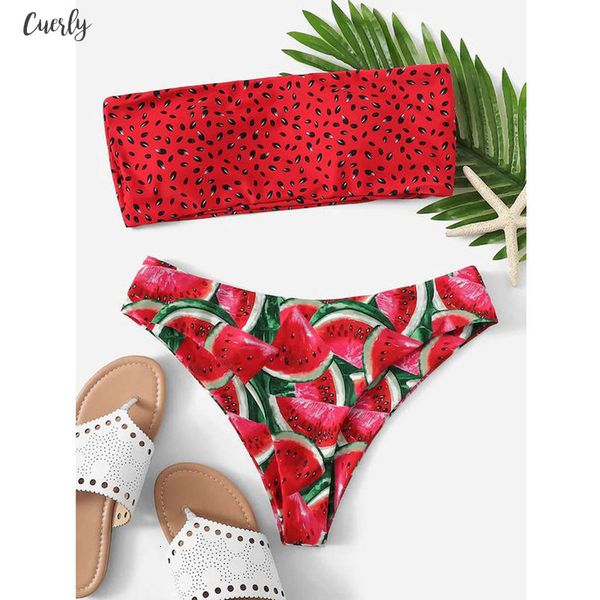 red bandeau bikini polyester set swimwear women high leg bikinis 2020 mujer swimsuit watermelon print biquini swimming suit for women, White;black
red bandeau bikini polyester set swimwear women high leg bikinis 2020 mujer swimsuit watermelon print biquini swimming suit for women, White;black