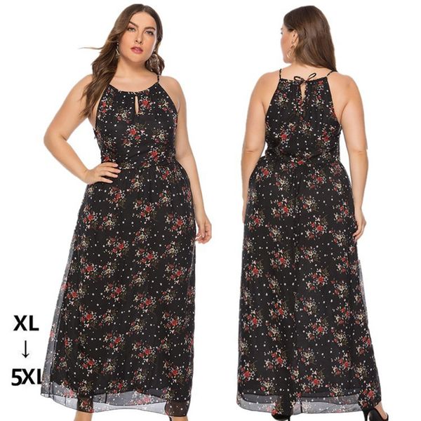 summer dress plus size xl- 5xl 2019 women sleeveless black floral print chiffon beach long dresses, Black;gray
summer dress plus size xl- 5xl 2019 women sleeveless black floral print chiffon beach long dresses, Black;gray