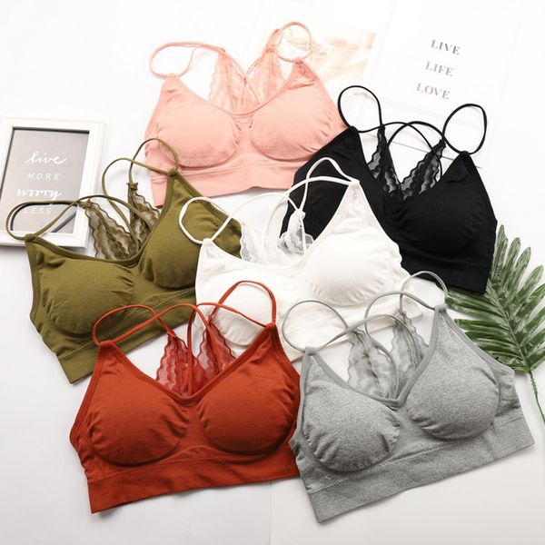 sports cotton bra threaded mesh beauty back strap tube gathered wrapped chest anti-light sports bra, White;black
sports cotton bra threaded mesh beauty back strap tube gathered wrapped chest anti-light sports bra, White;black