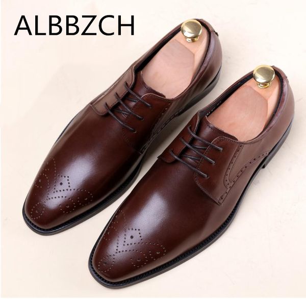 business dress men shoes genuine leather wedding shoes men's career office work quality cow leather comfortable size 38-44, Black
business dress men shoes genuine leather wedding shoes men's career office work quality cow leather comfortable size 38-44, Black