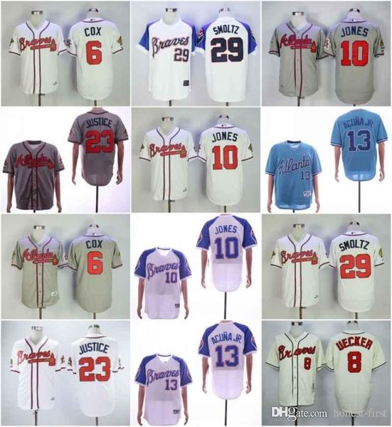 Cheap Atlanta 6 COX 8 UECKER 10 JONES 13 23 JUSTICE 29 SMOLTZ Gray cream White light BLUE Baseball News Shirt Stitched
Cheap Atlanta 6 COX 8 UECKER 10 JONES 13 23 JUSTICE 29 SMOLTZ Gray cream White light BLUE Baseball News Shirt Stitched