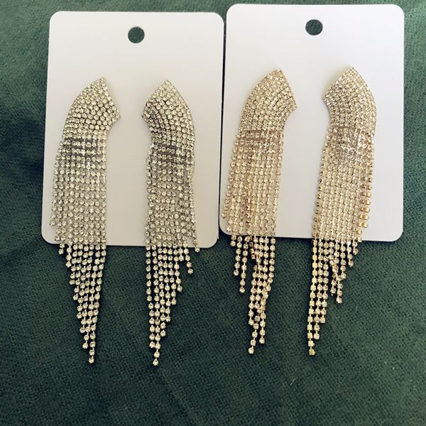 new shiny rhinestone chain tassel earrings for women jewelry fashion bridal wedding dangle earrings accessories wholesale, Silver
new shiny rhinestone chain tassel earrings for women jewelry fashion bridal wedding dangle earrings accessories wholesale, Silver