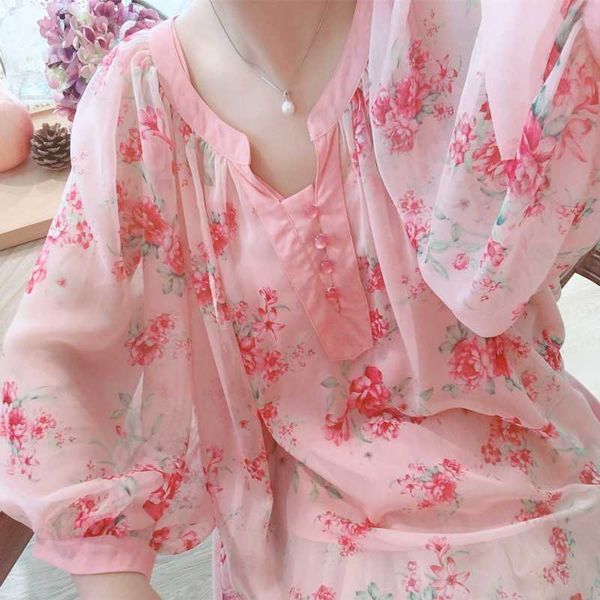 original design aigyptos summer women fresh sweet pink oversized blouses lantern sleeve floral print casual loose chiffon shirts, White
original design aigyptos summer women fresh sweet pink oversized blouses lantern sleeve floral print casual loose chiffon shirts, White