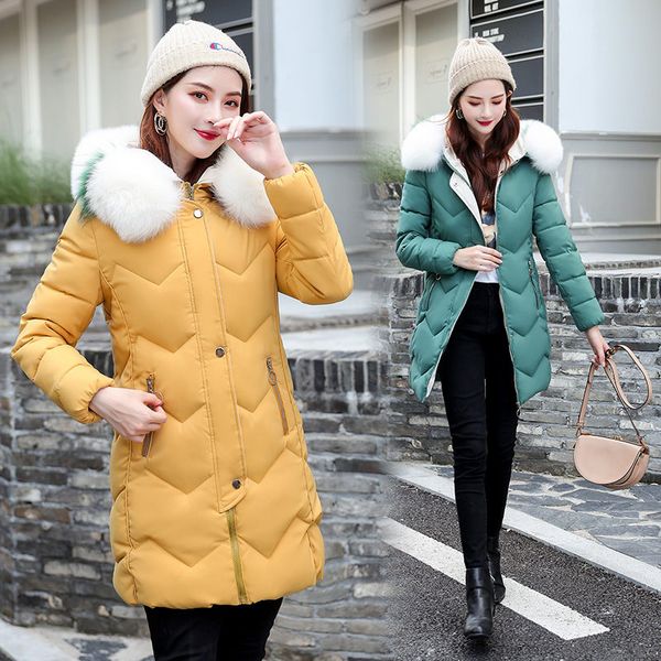 winter jacket female long korean clothing slim large size cotton coat with large fur collar 2019 new parka overcoat solid f1788, Black
winter jacket female long korean clothing slim large size cotton coat with large fur collar 2019 new parka overcoat solid f1788, Black
