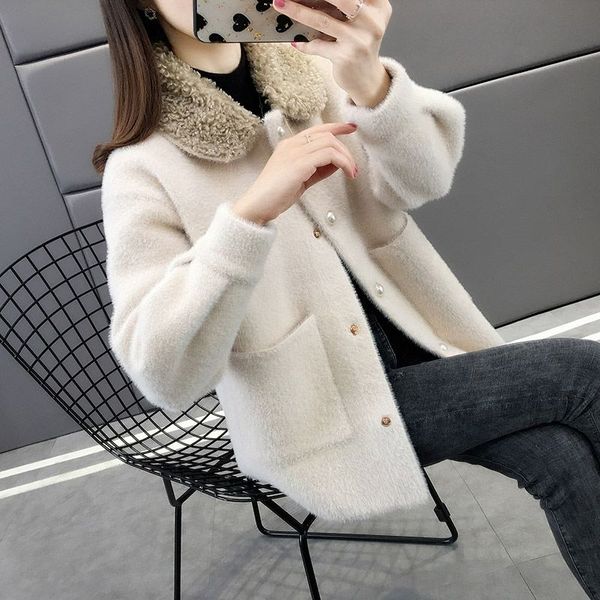 women 2020 spring autumn imitation mink cardigan coat female new fashion casual long sleeve plush knit sweater outerwear g13, White
women 2020 spring autumn imitation mink cardigan coat female new fashion casual long sleeve plush knit sweater outerwear g13, White