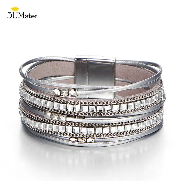 new fashion leather wrap bracelets for women multiple layers bracelet metal bead sliver color charm bangle party jewelry gifts, Golden;silver
new fashion leather wrap bracelets for women multiple layers bracelet metal bead sliver color charm bangle party jewelry gifts, Golden;silver