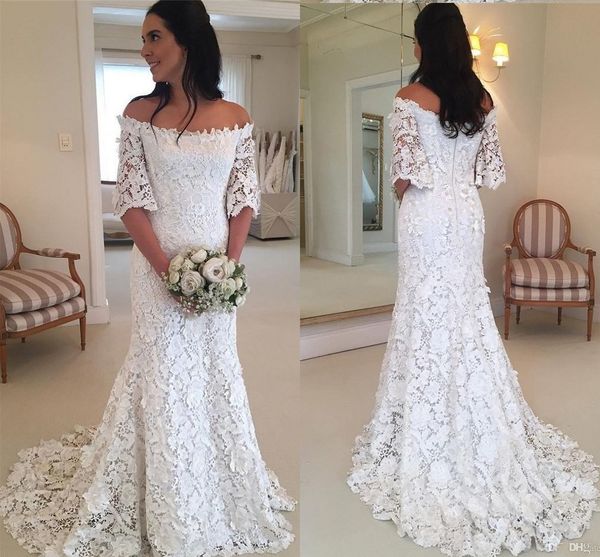 modestmermaid wedding dress scoop neck with short sleeves lace bodice sweep train long wedding dresses bridal gowns, White
modestmermaid wedding dress scoop neck with short sleeves lace bodice sweep train long wedding dresses bridal gowns, White