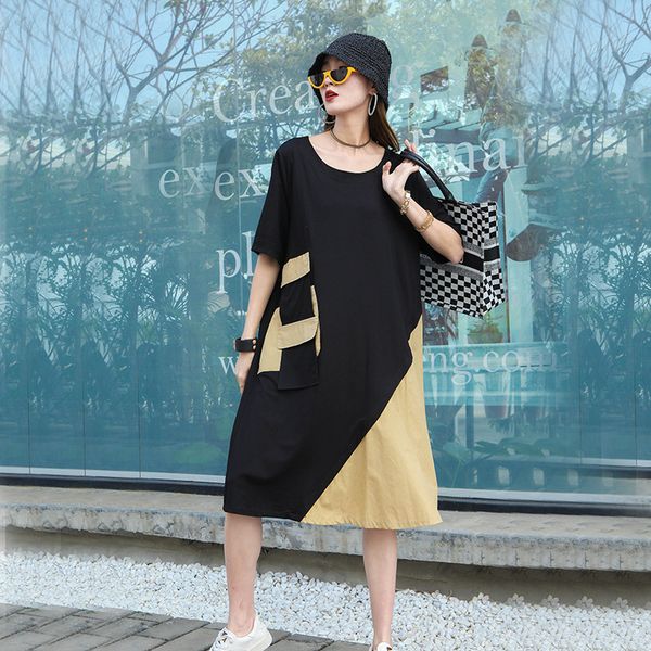 womengaga 2020 spring summer new long loose dress girl female pockets short patchwork casual hit color o-neck streetwear a0012, Black;gray
womengaga 2020 spring summer new long loose dress girl female pockets short patchwork casual hit color o-neck streetwear a0012, Black;gray