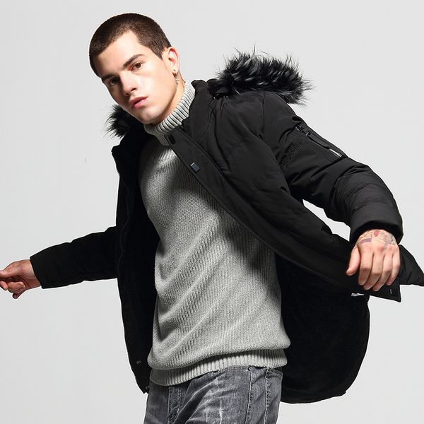 thickening parkas men 2018 winter jacket men's coats male outerwear fur collar casual long cotton wadded men hooded coat au-171, Black;brown
thickening parkas men 2018 winter jacket men's coats male outerwear fur collar casual long cotton wadded men hooded coat au-171, Black;brown