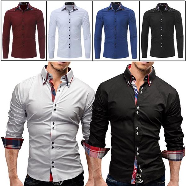 luxury mens classic long sleeve shirt formal casual smart slim fit stylish business smart shirt, White;black
luxury mens classic long sleeve shirt formal casual smart slim fit stylish business smart shirt, White;black