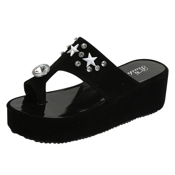 sagace flip flops women slippers crystal wedged platform shoes summer beach shoes outdoor trending slippers for women, Black
sagace flip flops women slippers crystal wedged platform shoes summer beach shoes outdoor trending slippers for women, Black