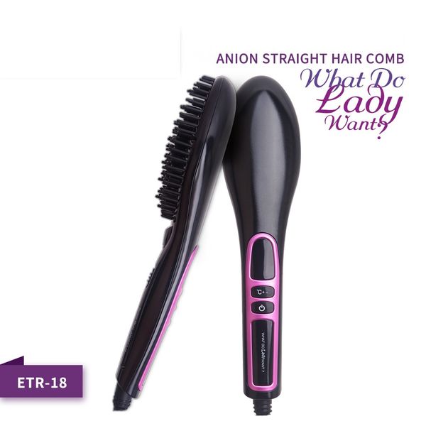 high-quality guarantee negative ion lcd anti-scalding electric straight hair comb straight hair straightener classic hair brush, Silver 
high-quality guarantee negative ion lcd anti-scalding electric straight hair comb straight hair straightener classic hair brush, Silver