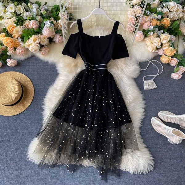 2020 sweet white black patchwork women mesh dress summer casual short sleeve vestidos off-shoulder irregular dress for female, Black;gray
2020 sweet white black patchwork women mesh dress summer casual short sleeve vestidos off-shoulder irregular dress for female, Black;gray