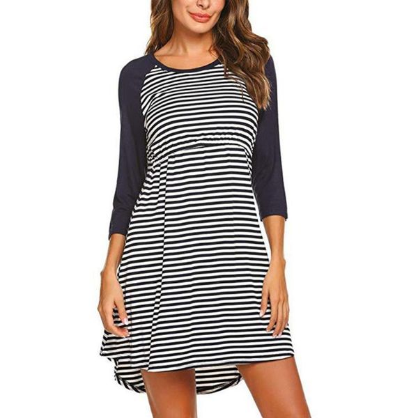 women loose fashion nursing dress soft striped ladies pregnant maternity autumn crew neck 3/4 sleeve casual summer breastfeeding, White
women loose fashion nursing dress soft striped ladies pregnant maternity autumn crew neck 3/4 sleeve casual summer breastfeeding, White