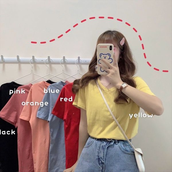 2020 summer shorts and shorts ins loose all-match v-neck casual solid color age reduction student short-sleeved t-shirt female, White
2020 summer shorts and shorts ins loose all-match v-neck casual solid color age reduction student short-sleeved t-shirt female, White