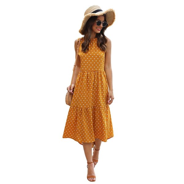 women summer beach dress polka dot print sleeveless boho dresses for women elegant dresses knee, Black;gray
women summer beach dress polka dot print sleeveless boho dresses for women elegant dresses knee, Black;gray
