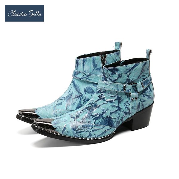 christia bella winter men shoes blue pattern genuine leather fashion boots increase height men party ankle boots plus size 38-47, Black
christia bella winter men shoes blue pattern genuine leather fashion boots increase height men party ankle boots plus size 38-47, Black