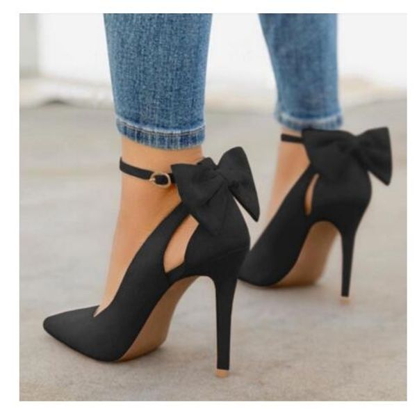 new women high heels bow pumps stiletto pointed toe fashion party pumps ladies wedding shoes, Black
new women high heels bow pumps stiletto pointed toe fashion party pumps ladies wedding shoes, Black