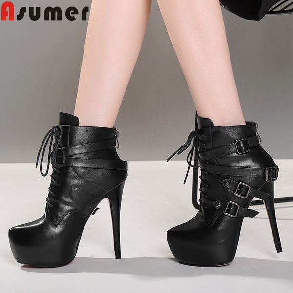 asumer genuine leather boots women round toe zip super high prom ankle boots classic platform autumn winter 2020 new, Black
asumer genuine leather boots women round toe zip super high prom ankle boots classic platform autumn winter 2020 new, Black