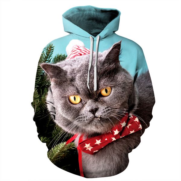 men's hoodies & sweatshirts autumn and winter christmas cat digital print 2021 women's casual, Black
men's hoodies & sweatshirts autumn and winter christmas cat digital print 2021 women's casual, Black