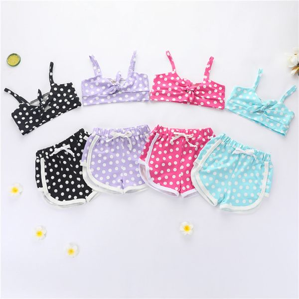 2pcs toddler girls shorts set, polka dots front knot halter tube crop + shorts pants outfits set, White
2pcs toddler girls shorts set, polka dots front knot halter tube crop + shorts pants outfits set, White