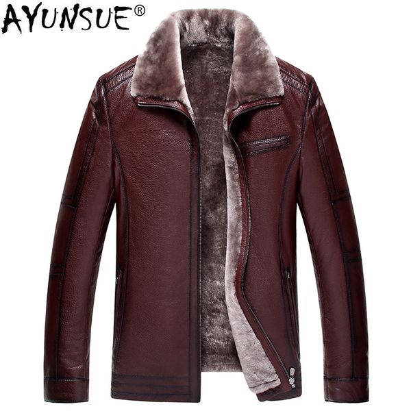 ayunsue male genuine leather jacket winter sheepskin coat for men natural wool fur plus size chaqueta cuero hombre l77085 kj843, Black
ayunsue male genuine leather jacket winter sheepskin coat for men natural wool fur plus size chaqueta cuero hombre l77085 kj843, Black
