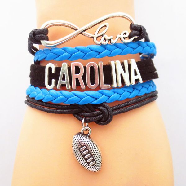 jewelry infinity love carolina football sports team bracelet blue black sport friendship bracelets b09033, Golden;silver
jewelry infinity love carolina football sports team bracelet blue black sport friendship bracelets b09033, Golden;silver