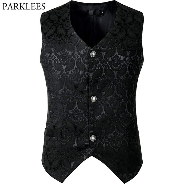 floral jacquard black vest men wedding groom slim fit sleeveless wasitcoat mens punk rock medieval steampunk gilet costume 3xl, Black;white
floral jacquard black vest men wedding groom slim fit sleeveless wasitcoat mens punk rock medieval steampunk gilet costume 3xl, Black;white