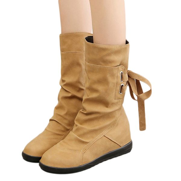 women winter snow boots casual leather boot woman warm botas mujer mid-calf solid wedges ladies height increasing shoes, Black
women winter snow boots casual leather boot woman warm botas mujer mid-calf solid wedges ladies height increasing shoes, Black